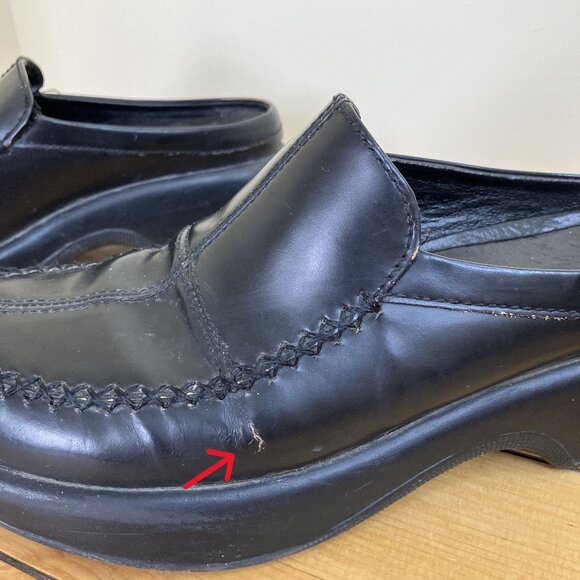 Dansko Madigan Leather Slip On Clogs Chunky Square Toe Shoes EU 40 US 10 - Picture 4 of 9